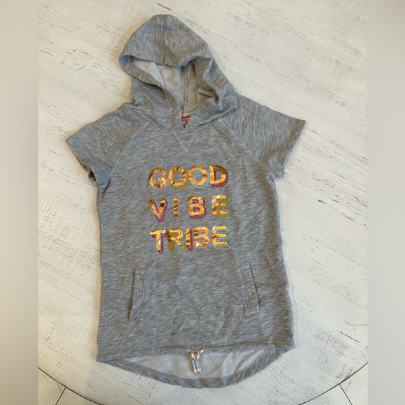 Cat & Jack Hooded Short Sleeve Sweatshirt, Girls Size Large - Picture 1 of 5